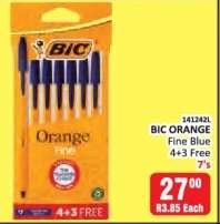 BIC ORANGE Fine Blue 4+3 Free 7's