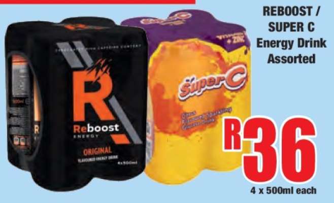 REBOOST / SUPER C Energy Drink Assorted