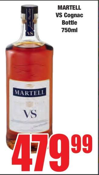 MARTELL VS Cognac Bottle 750ml