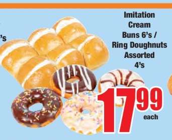 Imitation Cream Buns 6's / Ring Doughnuts Assorted 4's