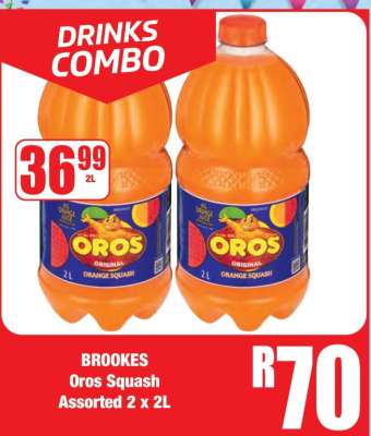 BROOKES Oros Squash Assorted 2 x 2L