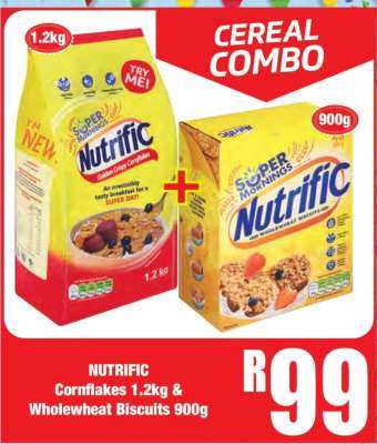 NUTRIFIC Cornflakes 1.2kg & Wholewheat Biscuits 900g