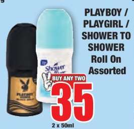 PLAYBOY / PLAYGIRL / SHOWER TO SHOWER Roll On Assorted