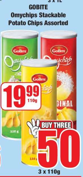 GOBITE Omychips Stackable Potato Chips Assorted