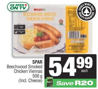 SPAR Beechwood Smoked Chicken Viennas