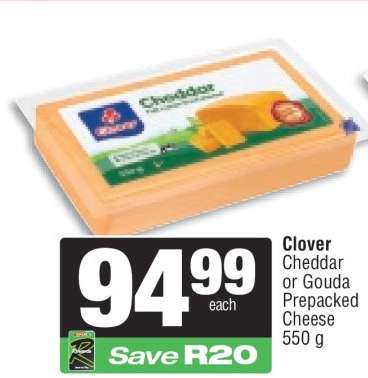 Clover Cheddar or Gouda Prepacked Cheese