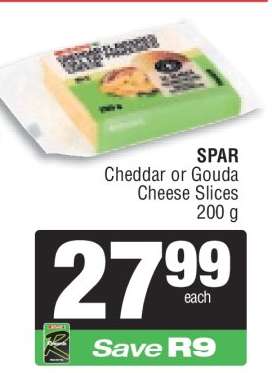 SPAR Cheddar or Gouda Cheese Slices