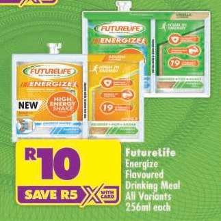 FUTURELIFE ENERGIZE FLAVOURED DRINKING MEAL