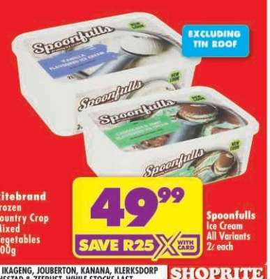 SPOONFULLS ICE CREAM all variants