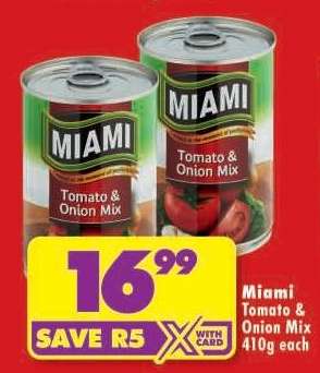 Miami Tomato & Onion Mix 410g each