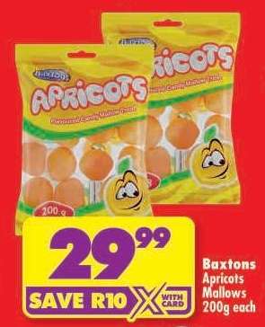 Baxtons Apricots Mallows 200g each