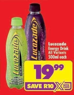 Lucozade Energy Drink All Variants 500ml each
