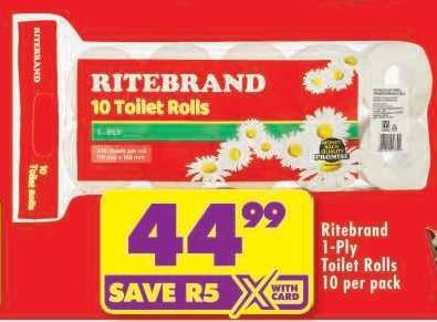 Ritebrand 10 Toilet Rolls