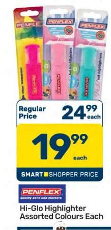 Hi-Glo Highlighter Assorted Colours Each