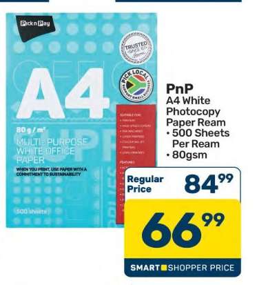 PnP A4 White Photocopy Paper Ream