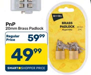 PnP 20mm Brass Padlock
