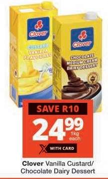 Clover Vanilla Custard/Chocolate Dairy Dessert