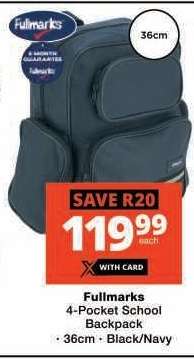 FULLMARKS 4-POCKET SCHOOL BACKPACK