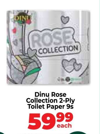 Dinu Rose Collection 2-Ply Toilet Paper 9s
