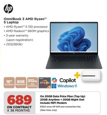 HP OmniBook 3 AMD Ryzen 5 Laptop
