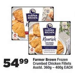 Farmer Brown Frozen Crumbed Chicken Fillets
