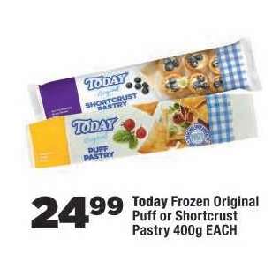 Today Frozen Original Puff or Shortcrust Pastry