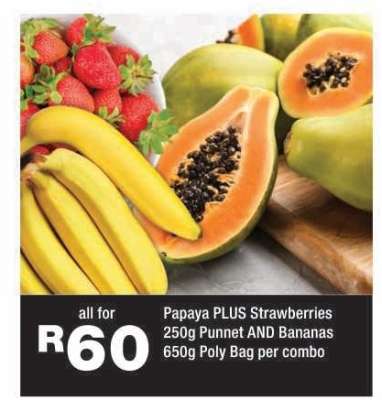 Papaya PLUS Strawberries and Bananas