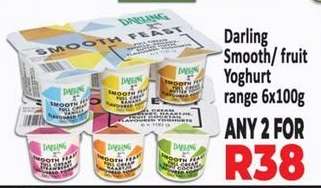 Darling Smooth/fruit Yoghurt range 6x100g