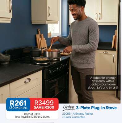 Univa 3-Plate Plug-In Stove