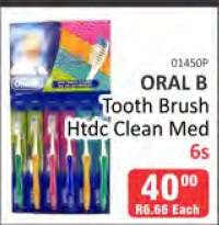 ORAL B Tooth Brush Htdc Clean Med 6s
