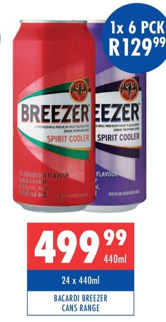BACARDI BREEZER CANS RANGE