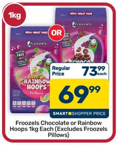 Froozels Chocolate or Rainbow Hoops