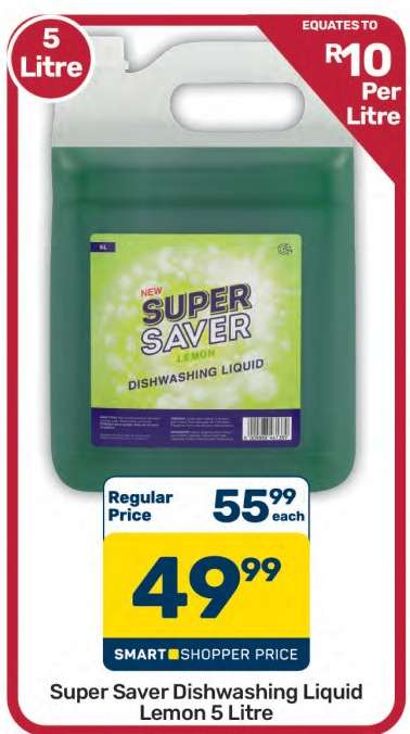 Super Saver Dishwashing Liquid Lemon 5 Litre