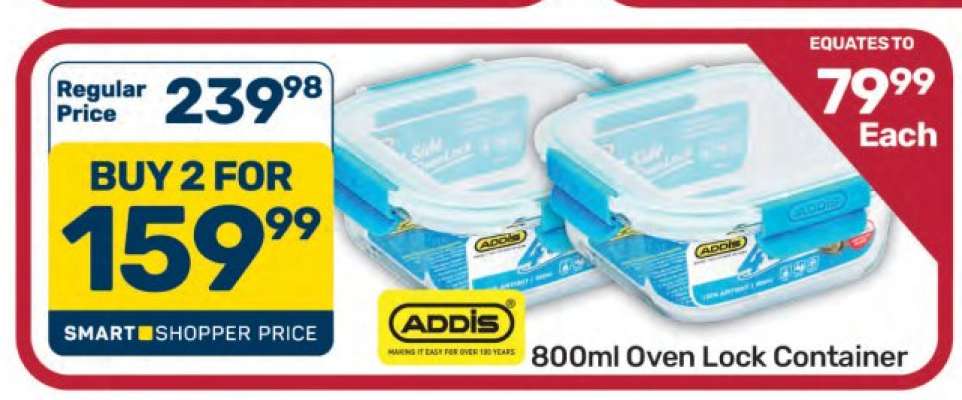 ADDIS 800ml Oven Lock Container