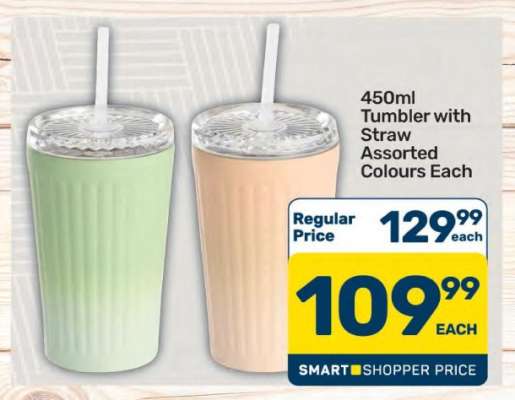 450ml Tumbler with Straw