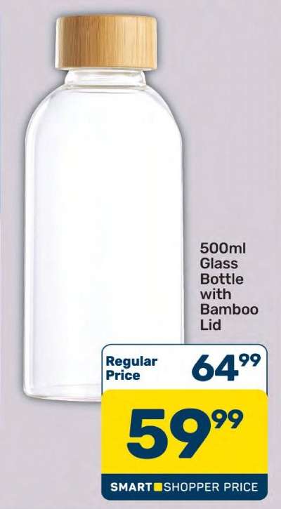500ml Glass Bottle with Bamboo Lid