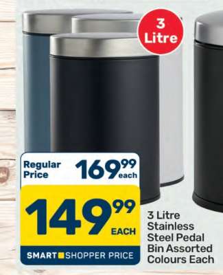 3 Litre Stainless Steel Pedal Bin