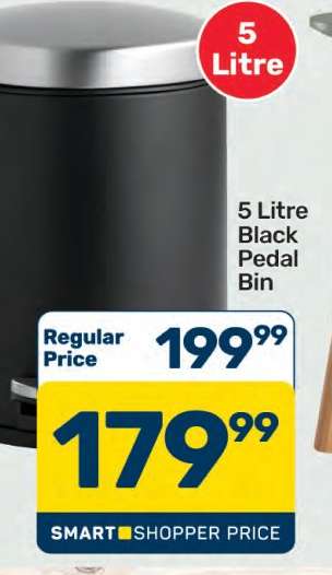 5 Litre Black Pedal Bin