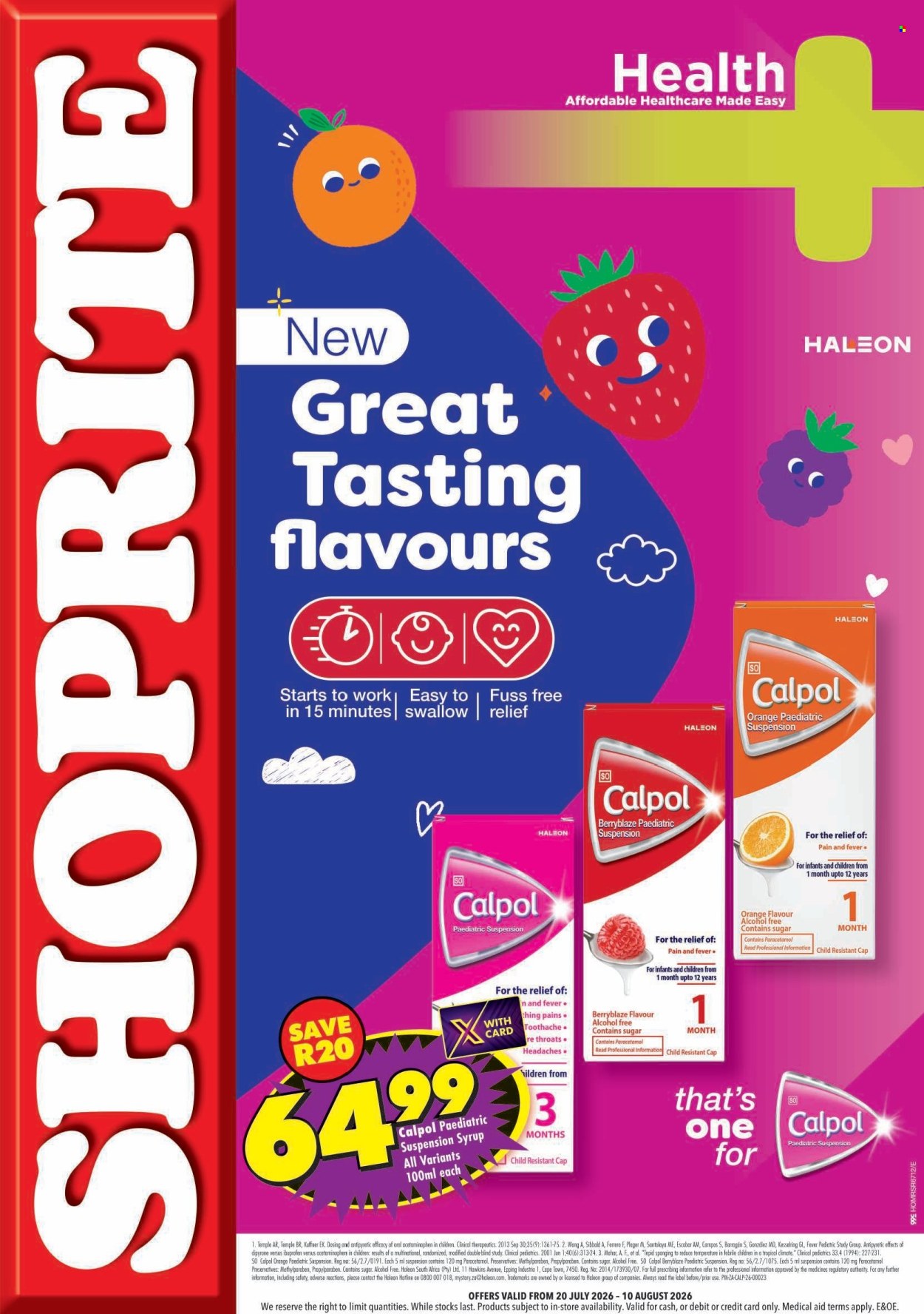 Shoprite specials - 07.20.2026 - 08.10.2026. Page 1
