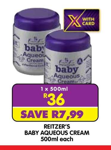 REITZER’S BABY AQUEOUS CREAM 500ml each