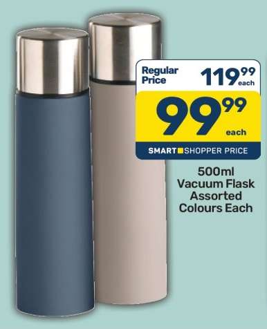 500ml Vacuum Flask Assorted Colours Each