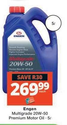 ENGEN MULTIGRADE 20W-50 PREMIUM MOTOR OIL