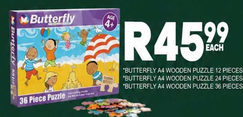 Butterfly A4 Wooden Puzzle