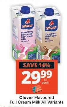 Clover Flavoured Full Cream Milk All Variants