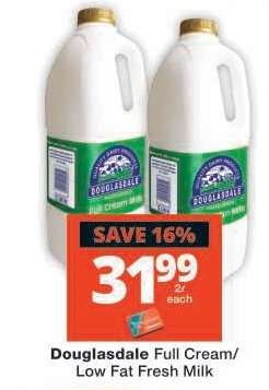 Douglasdale Full Cream/Low Fat Fresh Milk