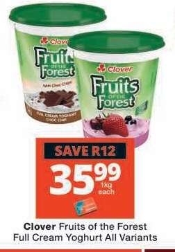Clover Fruits of the Forest Full Cream Yoghurt All Variants