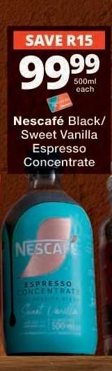 Nescafé Black/Sweet Vanilla Espresso Concentrate