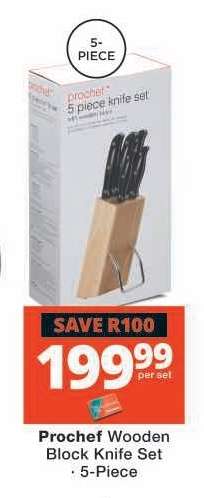 Prochef Wooden Block Knife Set