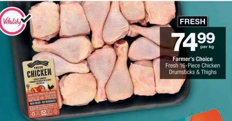Farmer's Choice Fresh 16-Piece Chicken Drumsticks & Thighs
