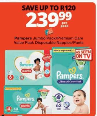 Pampers Jumbo Pack/Premium Care Value Pack Disposable Nappies/Pants